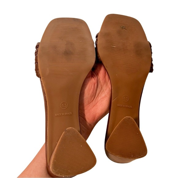 STEVE MADDEN Woven Block Heels Mule Sandals Brown Sz 8.5 - Picture 3 of 4